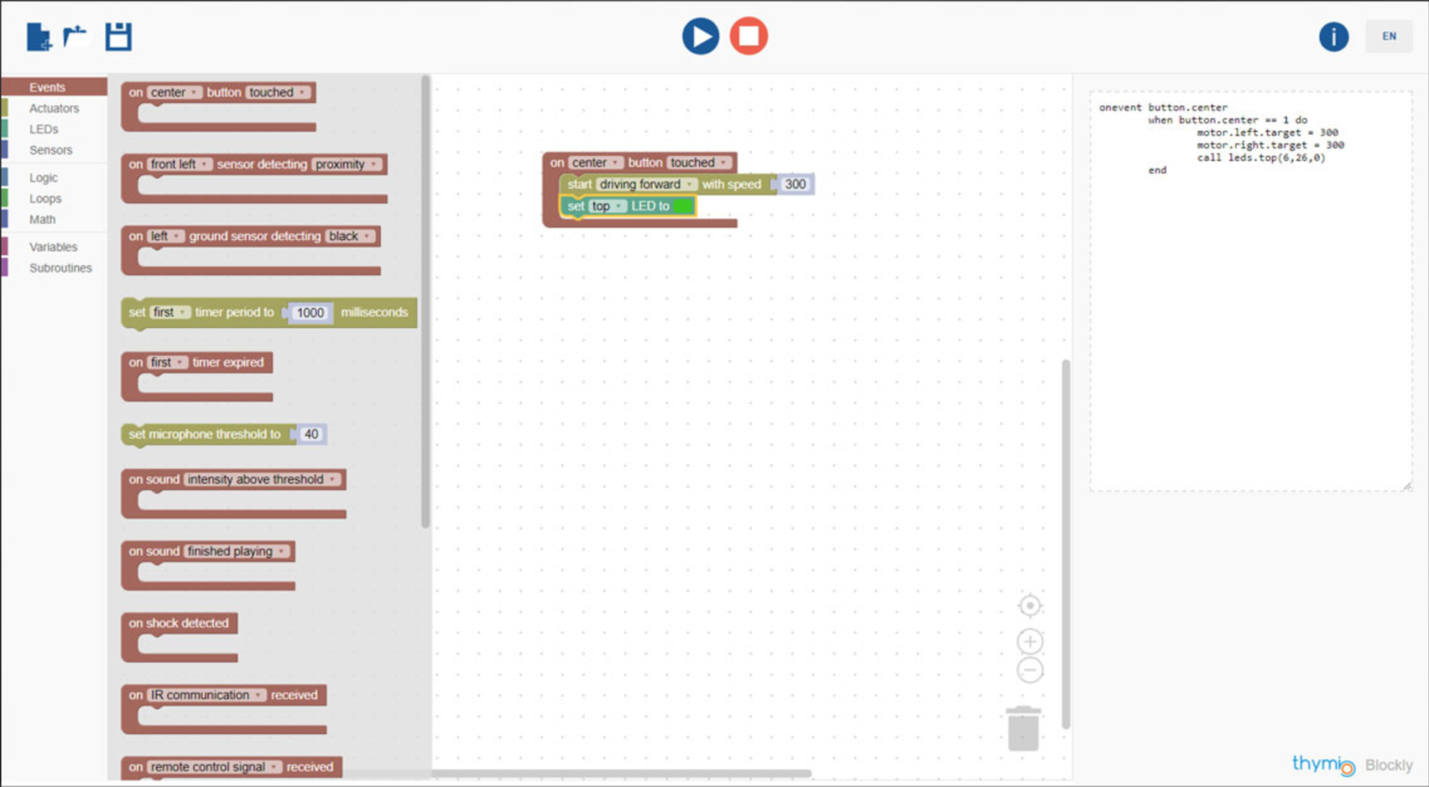Comment programmer Thymio